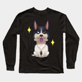 Corgi Pembroke tricolor black head Long Sleeve T-Shirt